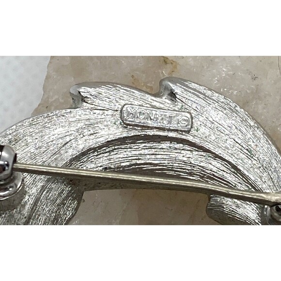 Vintage Lot of 3 Signed Monet Krementz Emmons Silver Tone Pin‎ Brooch Rhinestone - Picture 11 of 16
